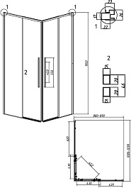 Grossman  Душевой уголок Galaxy 110x90x195 профиль черный матовый стекло тонированное – фотография-11